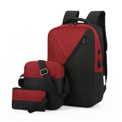 Men`s textile backpack - set of 3 parts