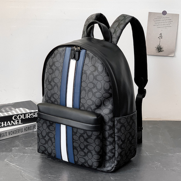 Eko bőrből készült modern férfi hátizsák cipzárral