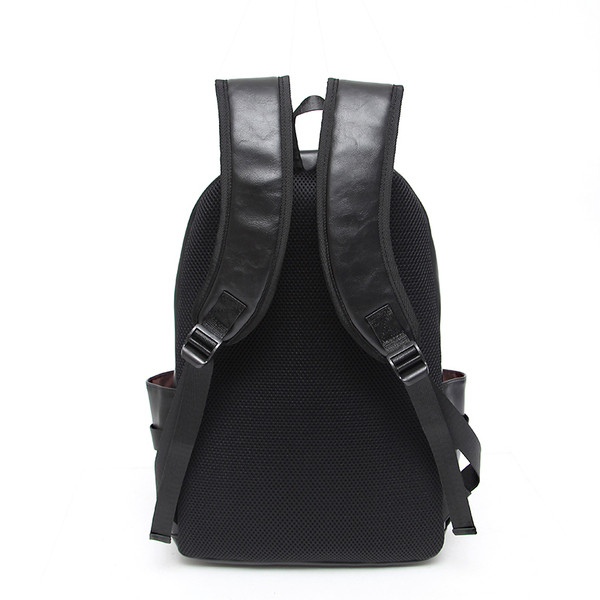 Modern férfi bőr hátizsák cipzárral és fogantyúval