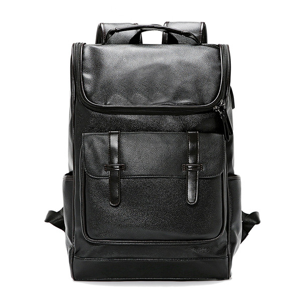 Öko bőrből készült férfi hátizsák - fekete színben