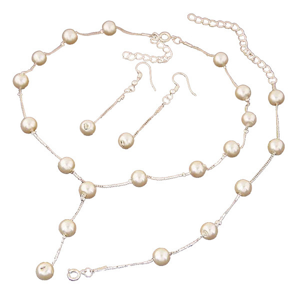 Naprakész női nyaklánc és fülbevaló díszgyöngyökkel