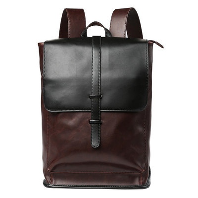 Férfi bőr hátizsák cipzárral