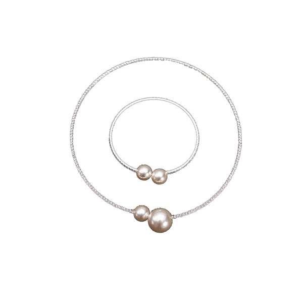 Stílusos női tiszta nyaklánc és karkötő szett