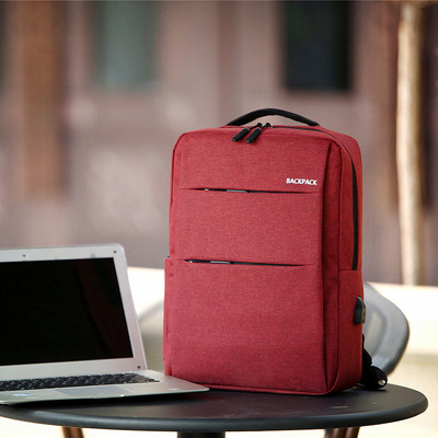 Alkalmi férfi hátizsák cipzárral és elülső zsebekkel, laptop számára