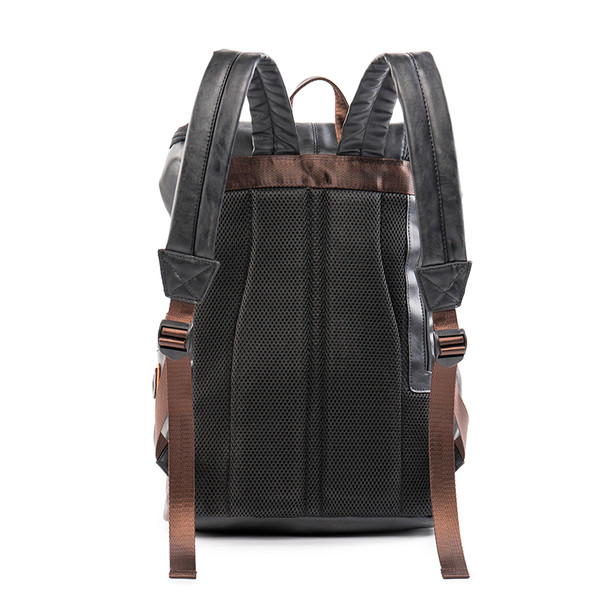 Ανδρικό έκο δερμάτινο σακίδιο με πόρπες και τσέπες