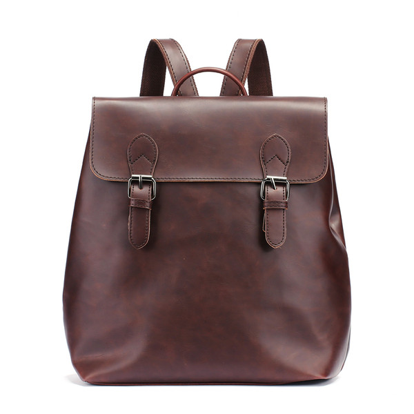 Meeste nahast pandlaga seljakott – kahes värvitoonis