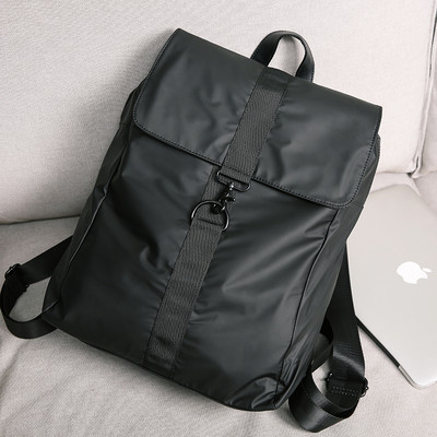 Modern men`s backpack with clasp