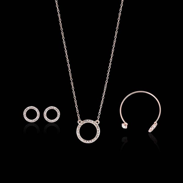 Napi készlet nyaklánc fülbevaló és karkötő díszítő kövekkel