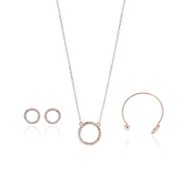 Napi készlet nyaklánc fülbevaló és karkötő díszítő kövekkel