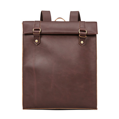 Nahast meeste pruuni värvi seljakott