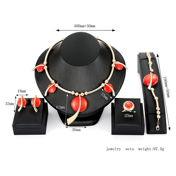 Női alkalmi gyűrűs nyaklánc fülbevaló és karkötő szett