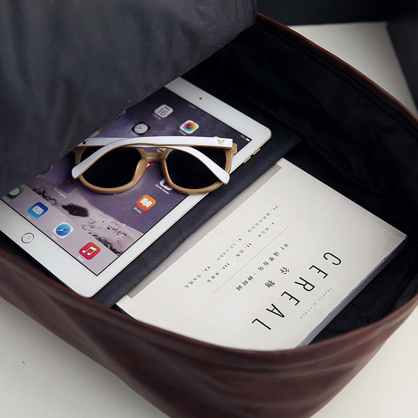 Νέο μοντέλο ανδρικό έκο δερμάτινο σακίδιο με φερμουάρ και τσέπες