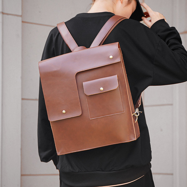 Ανδρικό έκο δερμάτινο σακίδιο με τσέπη