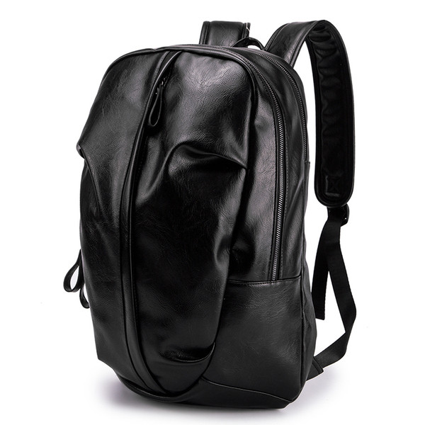 Bőr férfi fekete hátizsák-sima modell