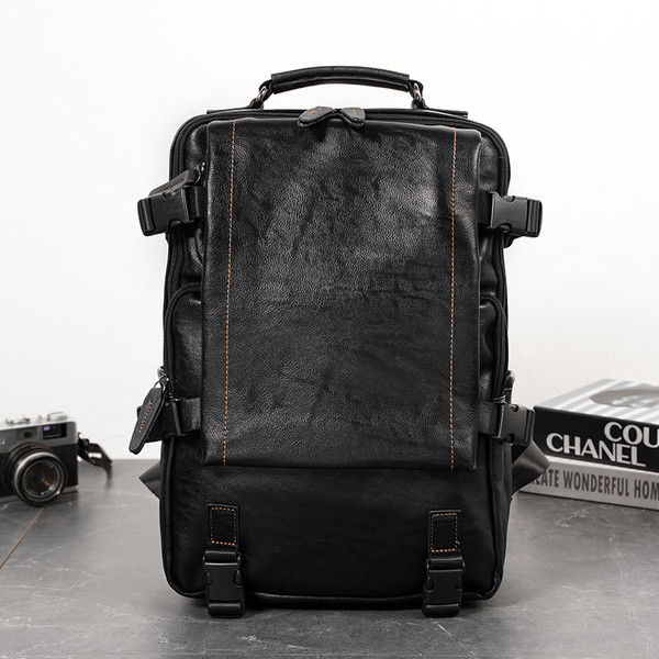 Uue mudeli tõmblukuga ökonahast meeste seljakott