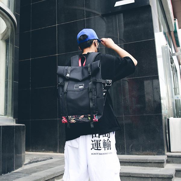 Unisex tekstiilist lillemustriga seljakott