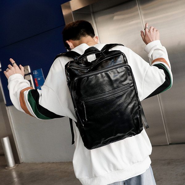 Meeste nahast lukuga seljakott