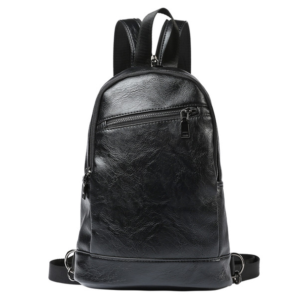 Meeste mustast nahast lukuga seljakott