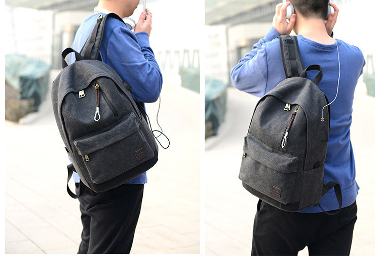 Laiade tekstiilist rihmadega meeste seljakott