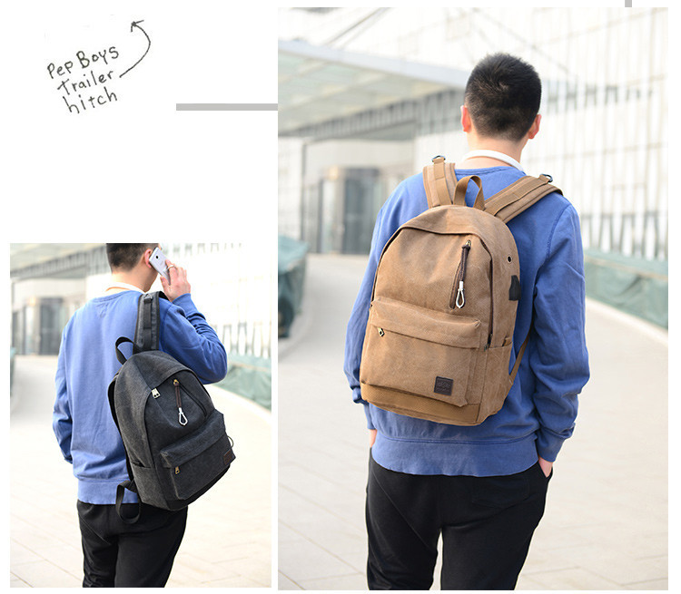 Laiade tekstiilist rihmadega meeste seljakott