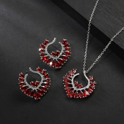 Naiste stiilne kividega kaelakee ja kõrvarõngaste komplekt