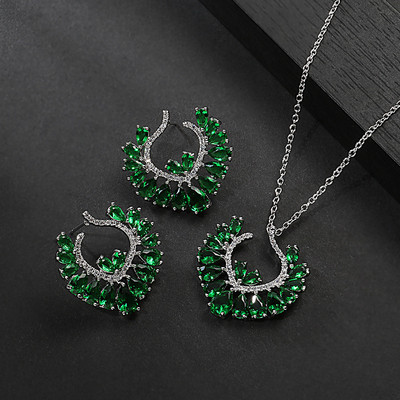 Naiste stiilne kividega kaelakee ja kõrvarõngaste komplekt