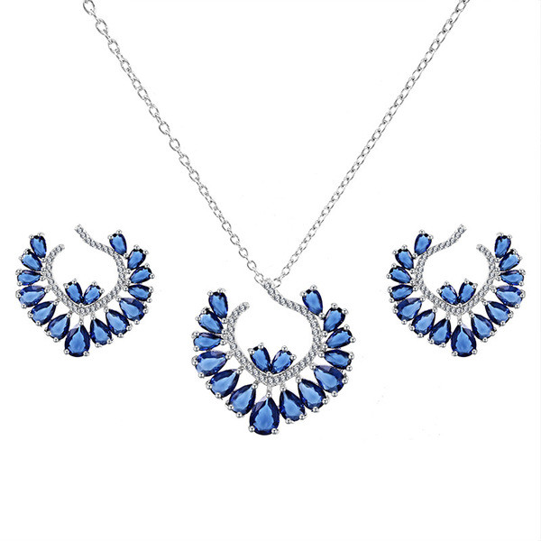 Naiste stiilne kividega kaelakee ja kõrvarõngaste komplekt