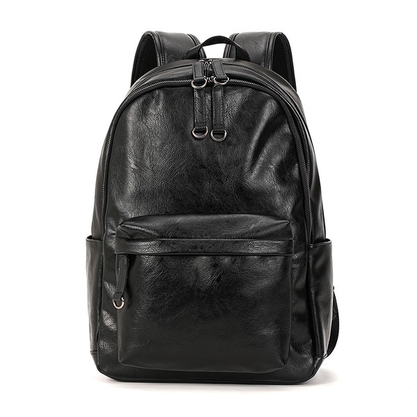 Ανδρικό έκο δερμάτινο σακίδιο με φερμουάρ και τσέπες