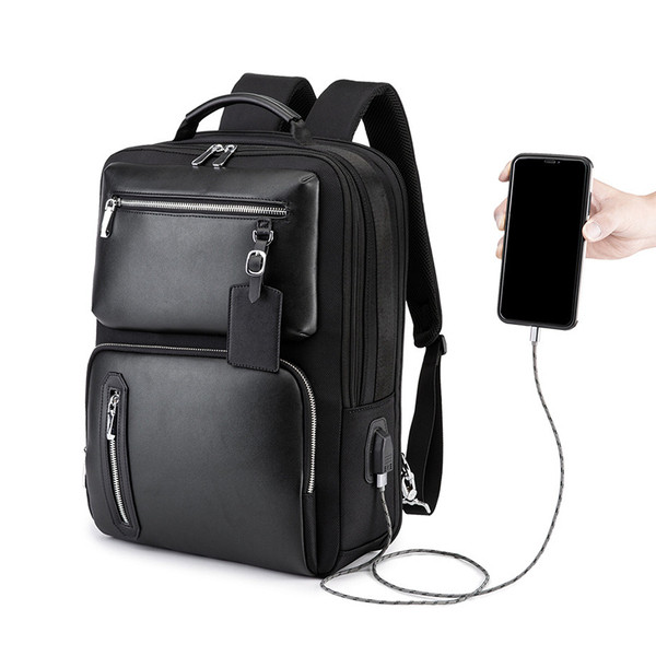 Νέο ανδρικό έκο δερμάτινο σακίδιο με φερμουάρ