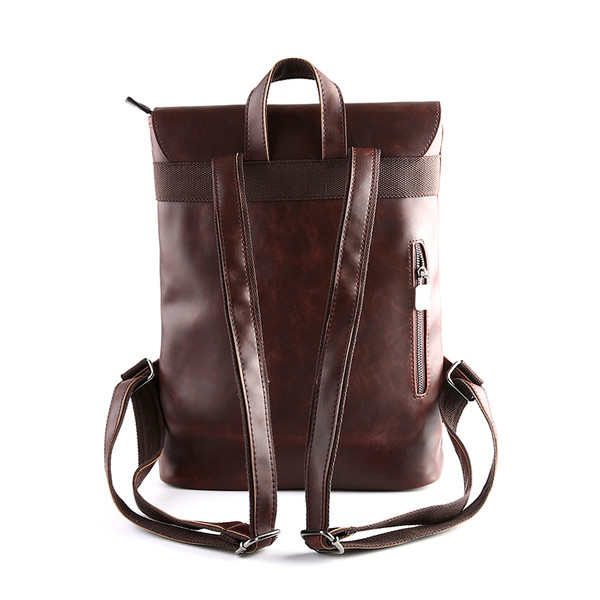 Moodne meeste nahast seljakott pruuni värvi