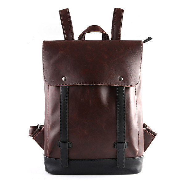 Moodne meeste nahast seljakott pruuni värvi