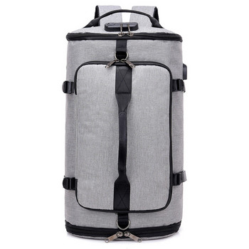 Многофункционална чанта за път от текстил в сив и черен цвят