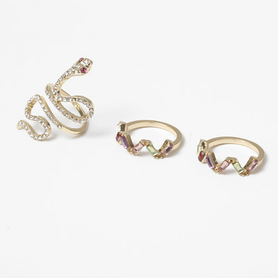 Moderni set od tri ženska prstena s kamenčićima