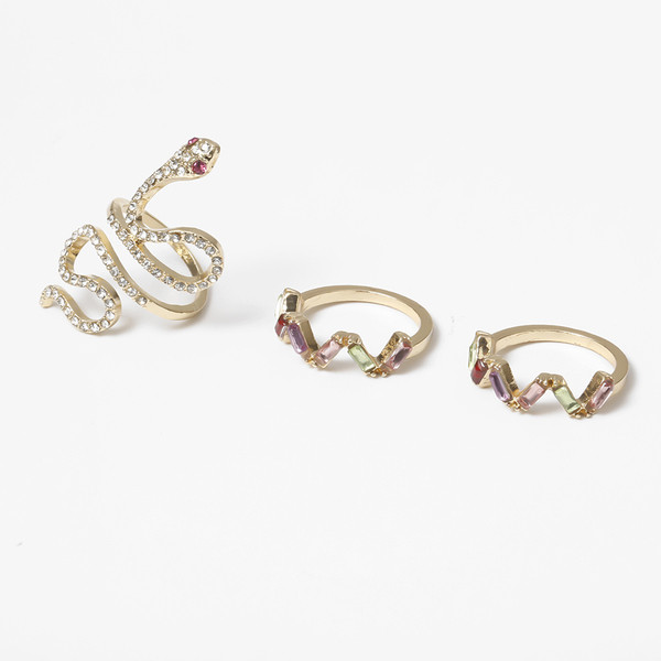 Moderni set od tri ženska prstena s kamenčićima