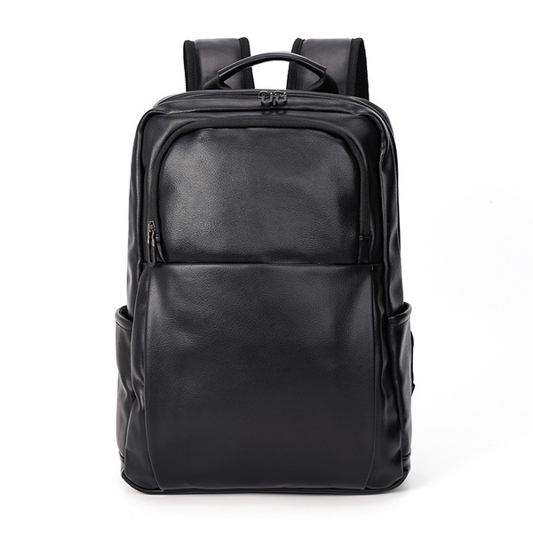 Ανδρικό έκο δερμάτινο σακίδιο σε μαύρο χρώμα