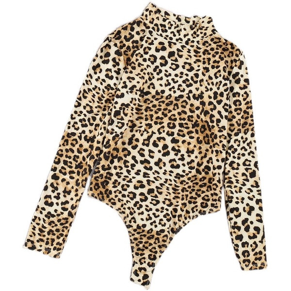 Νέο μοντέλο γυναικείο  κορμάκι με ψηλό κολάρο και μοτίβο λεοπάρδαλης