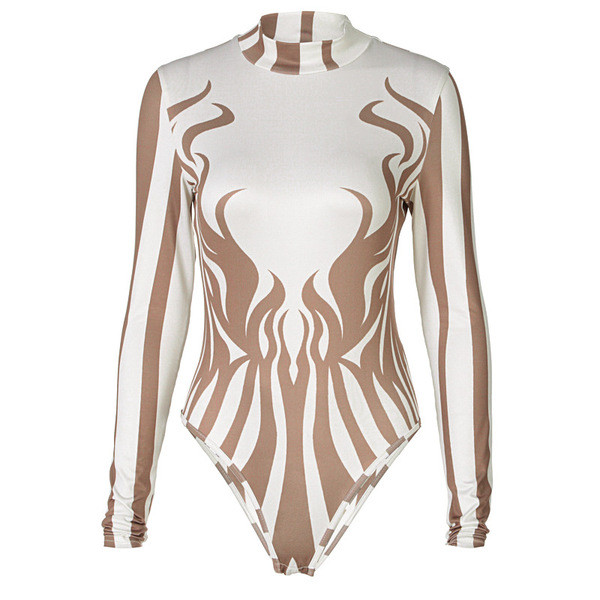 Stílusos női test polo gallérral és hosszú ujjakkal