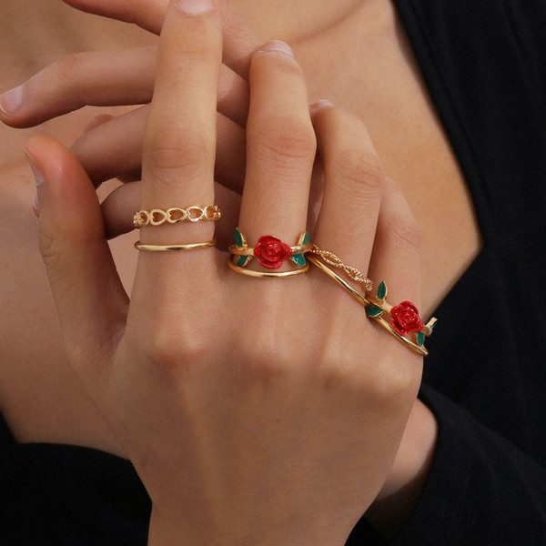 Καθημερινό σετ γυναικεία δαχτυλίδια - κλασικό μοντέλο