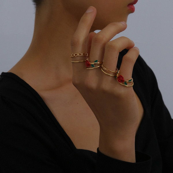 Καθημερινό σετ γυναικεία δαχτυλίδια - κλασικό μοντέλο