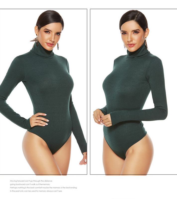 Uus kõrge krae ja pikkade varrukatega naiste body mudel