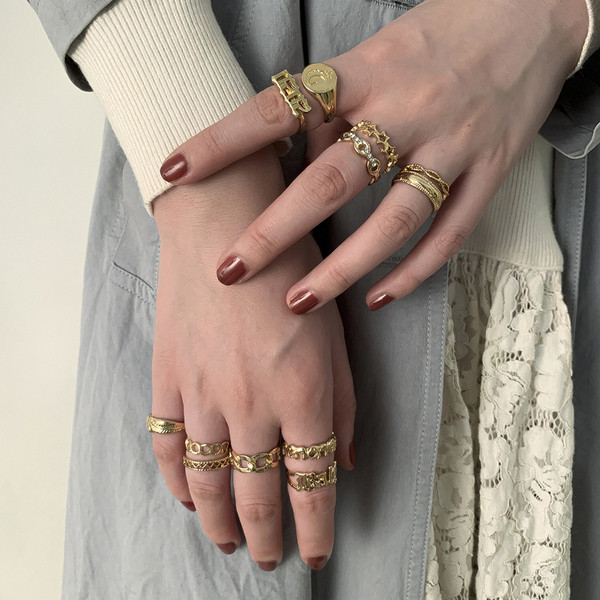 Καθημερινά γυναικεία σετ δαχτυλιδιών με διακοσμητικές πέτρες