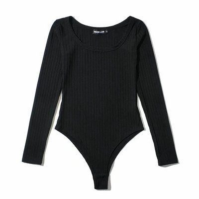 Γυναικείο casual κορμάκι με οβάλ λαιμόκοψη και μακριά μανίκια