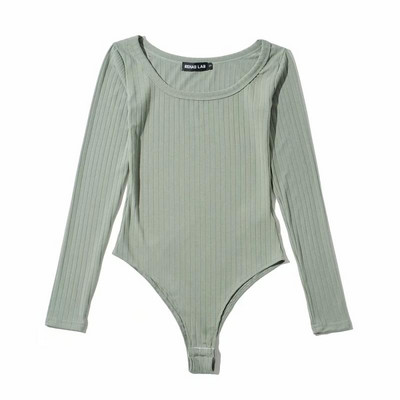 Γυναικείο casual κορμάκι με οβάλ λαιμόκοψη και μακριά μανίκια