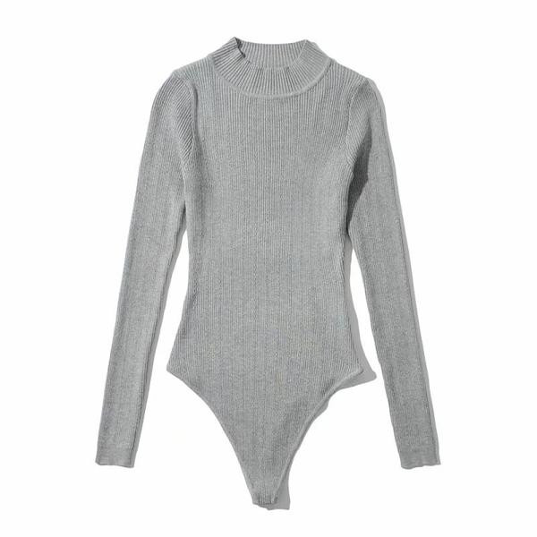 Νέο μοντέλο γυναικείο κορμάκι με ψηλό γιακά και μακριά μανίκια σε διάφορα χρώματα