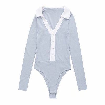 Moodne naiste keha spits dekoltee ja nööpidega