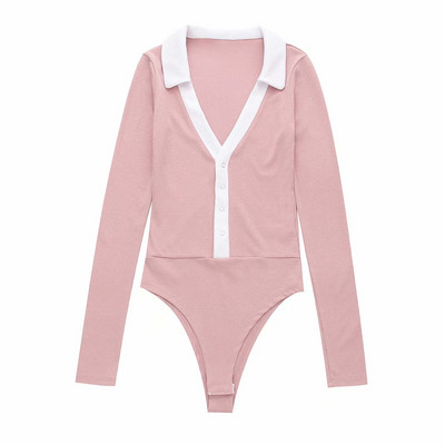 Moodne naiste keha spits dekoltee ja nööpidega