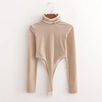 Moodne neljas värvitoonis kõrge kaelusega naiste body