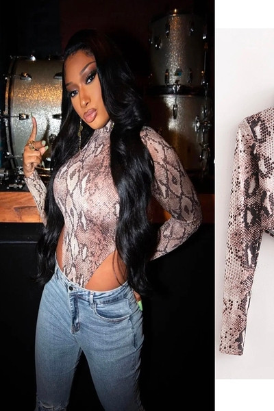 Moodne neljas värvitoonis kõrge kaelusega naiste body