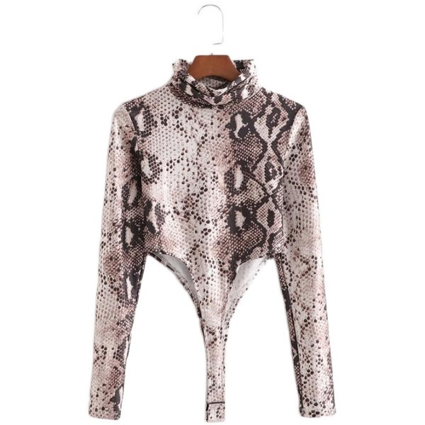 Moodne neljas värvitoonis kõrge kaelusega naiste body