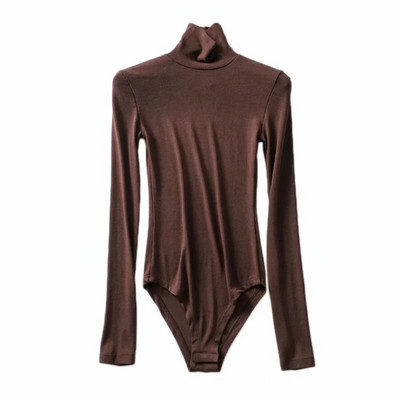 Modern női body magas gallérral és hosszú ujjakkal több színben